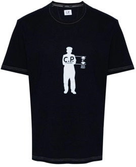 C.P. Company T-Shirts C.p. Company , Blue , Heren - L