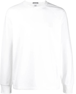 C.P. Company Trainingsshirt, Fleece Sweatshirt voor heren C.p. Company , White , Heren - Xl/2Xl,2Xl/3Xl,M/L