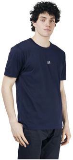 C.P. Company Veelzijdig Heren T-shirt met Unieke Verftechniek C.p. Company , Blue , Heren - L
