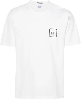 C.P. Company Wit Ronde Hals Bedrukt T-shirt C.p. Company , White , Heren - Xl,L,M,S