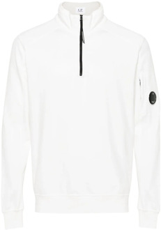 C.P. Company Witte Fleece Rits Sweater C.p. Company , White , Heren - Xl,L