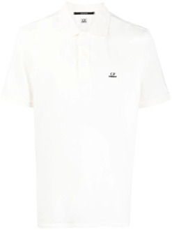 C.P. Company Witte Katoenen Poloshirt met Logo C.p. Company , White , Heren - 2Xl,Xl,M,S