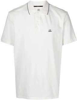 C.P. Company Witte Stretch Piquet Polo Shirt C.p. Company , White , Heren - Xl,L,M,S