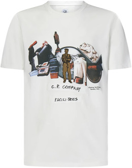 C.P. Company Witte T-shirt met grafische print C.p. Company , White , Heren - S