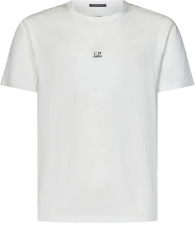 C.P. Company Witte T-shirts en Polos met C.p. Company Logo C.p. Company , White , Heren