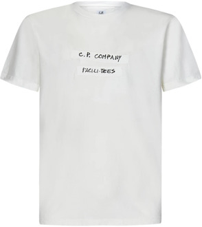 C.P. Company Witte T-shirts en Polos met Grafische Prints C.p. Company , White , Heren - L,M,S