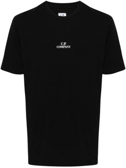 C.P. Company Zwart Katoen Regular Fit T-Shirt C.p. Company , Black , Heren - L,S