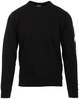 C.P. Company Zwart Licht Fleece Sweatshirt C.p. Company , Black , Heren - Xl,L,M,S