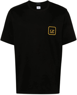 C.P. Company Zwart Ronde Hals Bedrukt T-shirt C.p. Company , Black , Heren - 2Xl,Xl,L