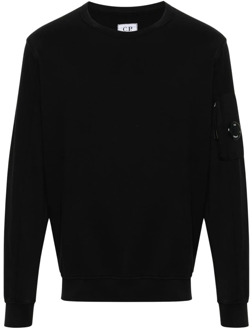 C.P. Company Zwarte Crewneck Fleece Sweater C.p. Company , Black , Heren - L,M,3Xl