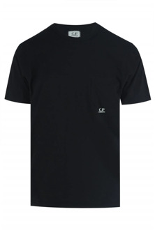 C.P. Company Zwarte Jersey T-Shirt met Zak voor Moderne Man C.p. Company , Black , Heren - Xl,L,M,S