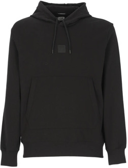 C.P. Company Zwarte katoenen hoodie met trekkoorden en kangoeroezak C.p. Company , Black , Heren - Xl,L,S
