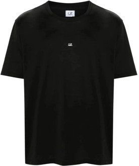 C.P. Company Zwarte T-shirts Polos Ss24 C.p. Company , Black , Heren - Xl,L,M,S