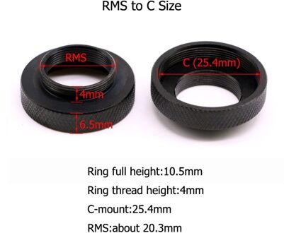 C-RMS Microscoop Objectief Ring RMS-C Rms Draad Naar C Mount Adapter Ring Voor Microscoop Lens Camera M20 M25 1stk RMS to C