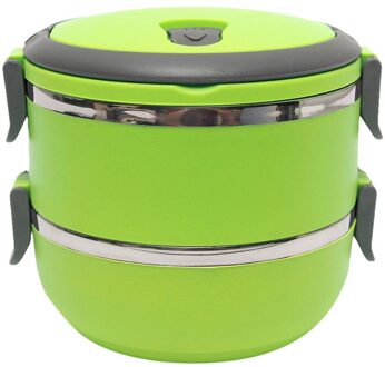 C Rvs Geïsoleerde Thermische Lunch Box Bento Box Voor Office Multi Layer Picknick Voedsel Container Lekvrij Thermos Lunchbox