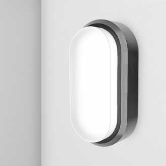 C-Series - LED Plafondlamp zwart ovaal - Wandlamp - Scheepslamp - IP54 - 12W 1160lm - 6500K Daglicht wit - voor binnen en buiten