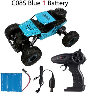 C08S Afstandsbediening Speelgoed Rc Auto 1:16 4WD Klimmen Auto Bigfoot Auto Off-Road Voertuig Speelgoed Voor Kinderen dubbele Motoren blauw 1B
