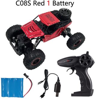 C08S Afstandsbediening Speelgoed Rc Auto 1:16 4WD Klimmen Auto Bigfoot Auto Off-Road Voertuig Speelgoed Voor Kinderen dubbele Motoren rood 1B