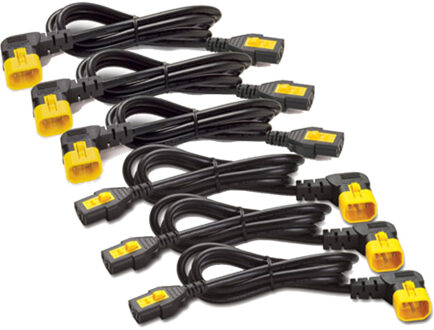 C13 - C14 (90 Deg), 1.8m, 6-pack electriciteitssnoer Black,Yellow 1,83 m C13 stekker C14 stekker