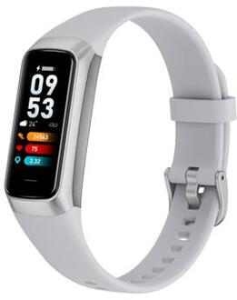 C60 1.1 inch waterdicht Smart Watch Hartslag Bloed Zuurstof Monitor Lichaamstemperatuur Detectie Fitness Tracker Sport Smart Polsband - Grijs