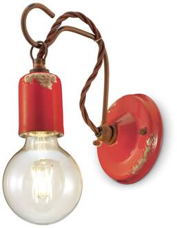 C665 wandlamp in vintage stijl, rood