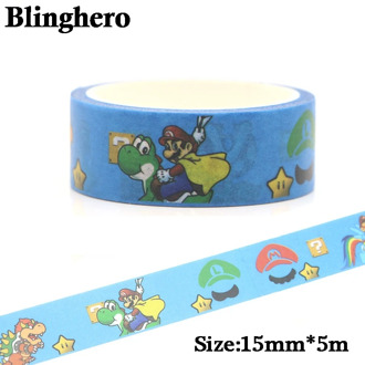 CA745 15mm X 5m Super Mario Bros Washi Tape Paper DIY Decorative Adhesive Tape Stationery Supplies Funny Masking Tapes