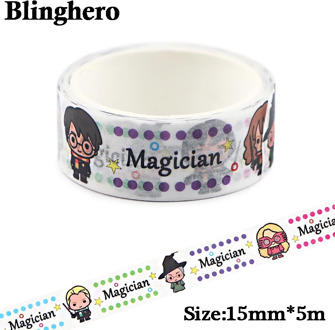 CA766 15mm X 5m Wizard Student Washi Tape Diy Scrapbooking Crafts Adhesive Paper Masking Tape Printed Pattern Sticker Decals