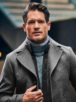 Caban Coat Wol Grijs - 46,48,50,52,54,56