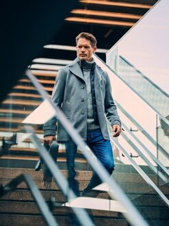 Caban Coat Wol Grijs - 52