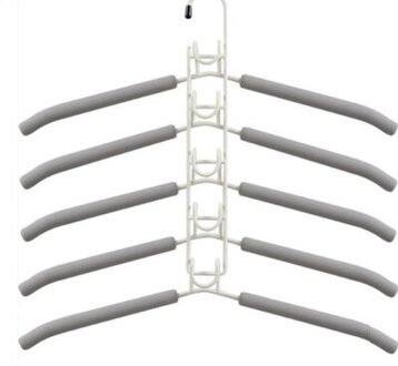 Cabide Multifuncional Garderobe Hanger, Ruimtebesparend Garderobe Kapstok, Afneembare Kleding Opslag Rack, sluit Haken Voor Hanger grijs L