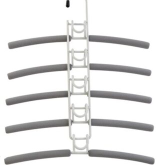 Cabide Multifuncional Garderobe Hanger, Ruimtebesparend Garderobe Kapstok, Afneembare Kleding Opslag Rack, sluit Haken Voor Hanger grijs M