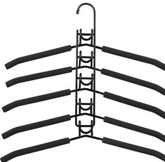 Cabide Multifuncional Garderobe Hanger, Ruimtebesparend Garderobe Kapstok, Afneembare Kleding Opslag Rack, sluit Haken Voor Hanger zwart L