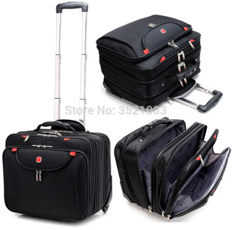 Cabin Rolling Luggage 18" inch Travel Suitcase Multifunction Business box Carry Ons Laptop Bag Trolley Case for Men and Women