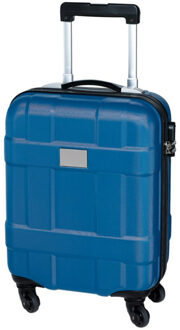 Cabine handbagage reis trolley koffer - met zwenkwielen - 55 x 35 x 20 cm - blauw