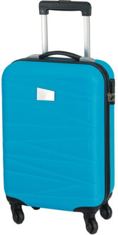 Cabine handbagage reis trolley koffer - met zwenkwielen - 55 x 35 x 20 cm - hemelblauw