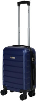 Cabine handbagage reis trolley koffer - zwenkwielen - 52 x 34 x 20 cm - 45 liter - blauw