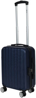Cabine handbagage reis trolley koffer - zwenkwielen - 52 x 34 x 20 cm - 45 liter - blauw