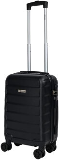 Cabine handbagage reis trolley koffer - zwenkwielen - 52 x 34 x 20 cm - 45 liter - zwart - Handbagage koffers