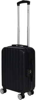 Cabine handbagage reis trolley koffer - zwenkwielen - 52 x 34 x 20 cm - 45 liter - zwart