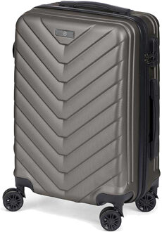 Cabine handbagage reis trolley koffer - zwenkwielen - 57 x 38 x 23 cm - 48 liter - antraciet - Handbagage koffers Grijs