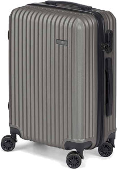 Cabine handbagage reis trolley koffer - zwenkwielen - 57 x 38 x 23 cm - 48 liter - antraciet - Handbagage koffers Grijs