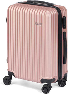 Cabine handbagage reis trolley koffer - zwenkwielen - 57 x 38 x 23 cm - 48 liter - roze