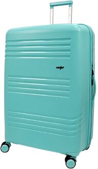 Cabinekoffer met harde schaal en bagage met 4 wielen TSA-tas Groenblauw