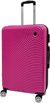Cabinekoffer met harde schaal, reistas met 8 wielen Fuchsia