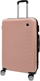 Cabinekoffer met harde schaal, reistas met 8 wielen Roségoud
