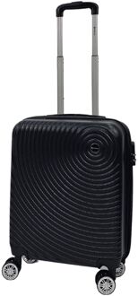Cabinekoffer met harde schaal, reistas met 8 wielen Zwart