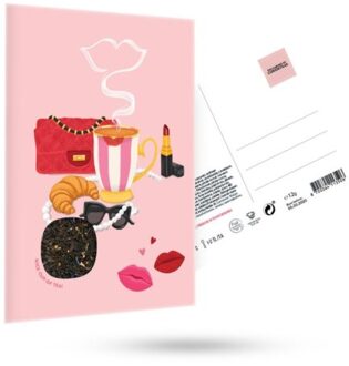 Cabinet of curiositeas - french café thee wenskaart