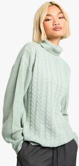 Cable Gebreide Trui, Sage - L