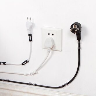 Cable Organizer Cable Winder Organizer Kabels Houder Oortelefoon Flexibele Lijn Usb Winder Management Clip Stand Kabels Headset wit-20stk