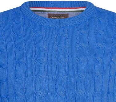 Cable pullover Blauw - L